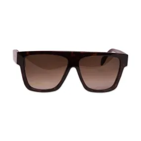 ALEXANDER MCQUEEN SUNGLASSES IN HAVANA-BROWN