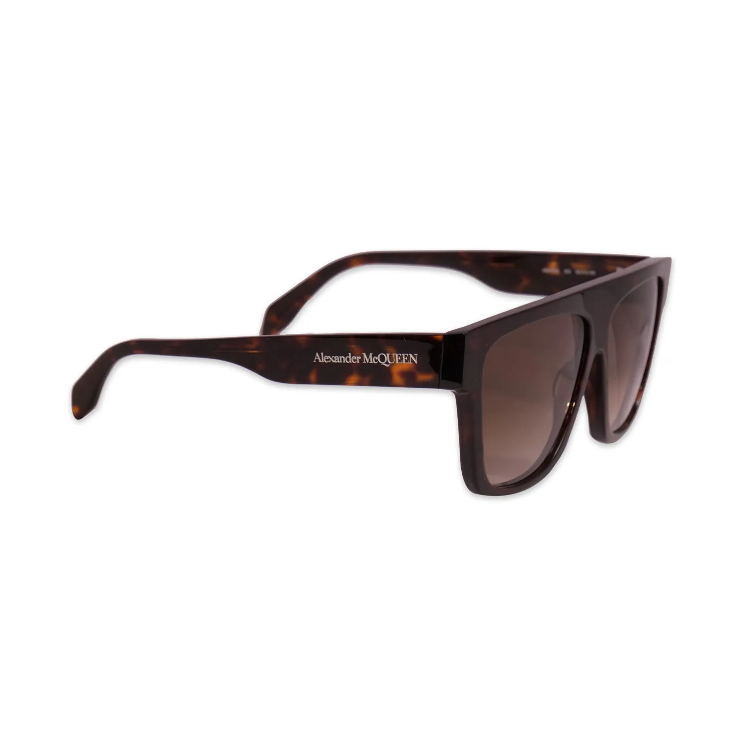 ALEXANDER MCQUEEN SUNGLASSES IN HAVANA-BROWN