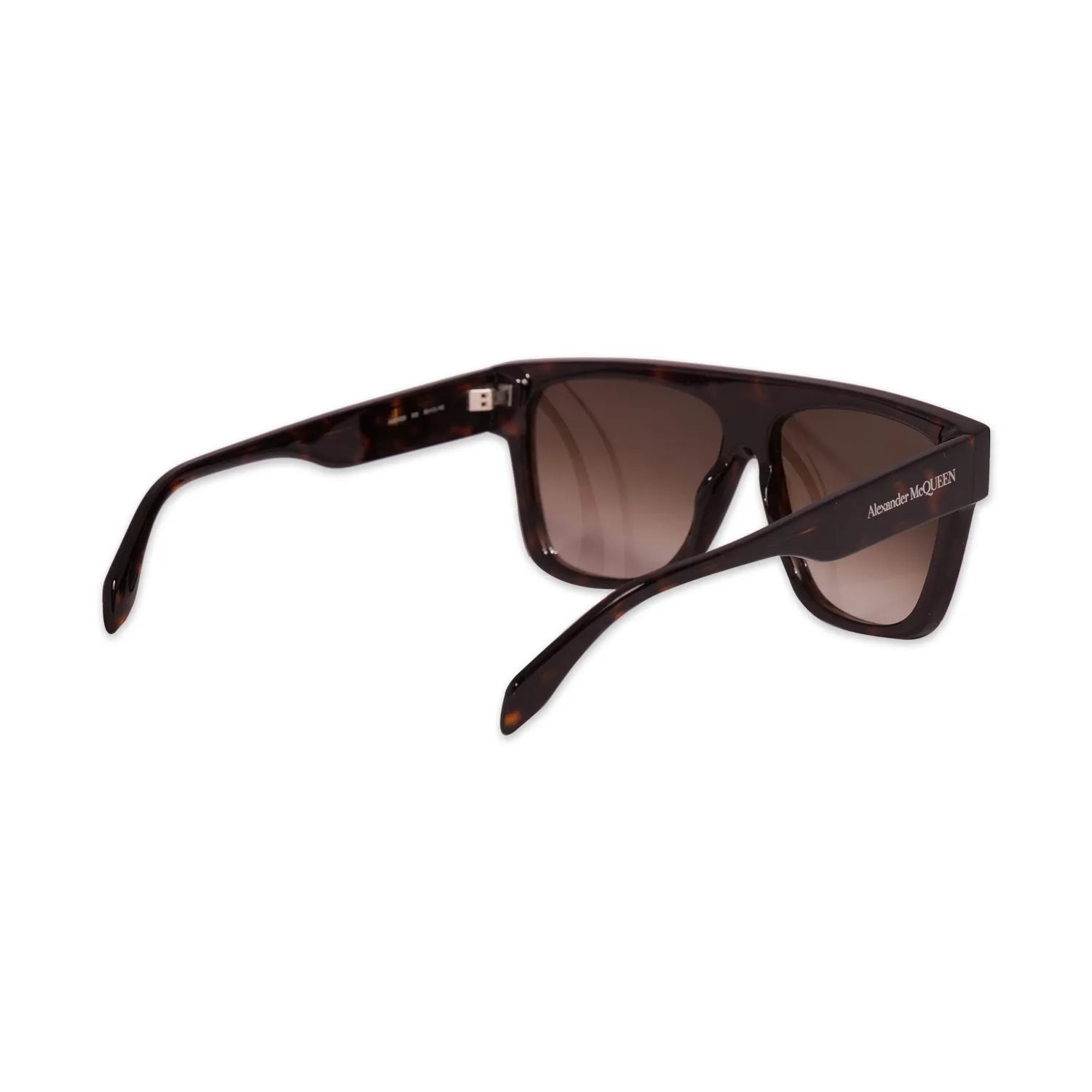 ALEXANDER MCQUEEN SUNGLASSES IN HAVANA-BROWN