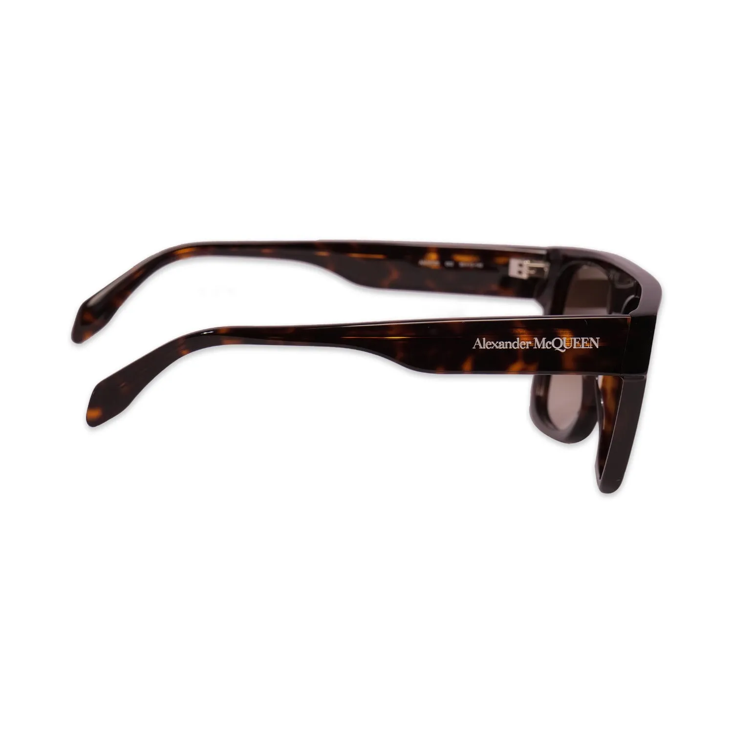 ALEXANDER MCQUEEN SUNGLASSES IN HAVANA-BROWN