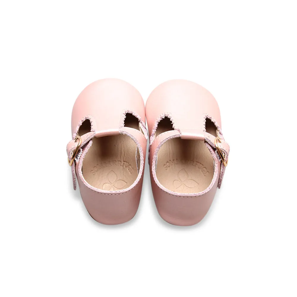 Ballerina Pink Leather Baby T Bar Shoe