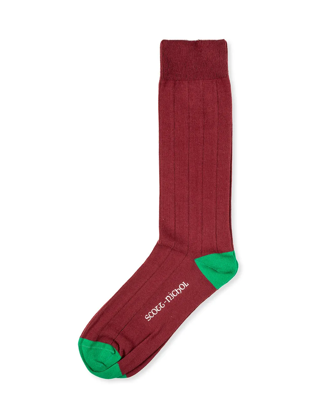 Burford Rib Contrast Sock Burgundy