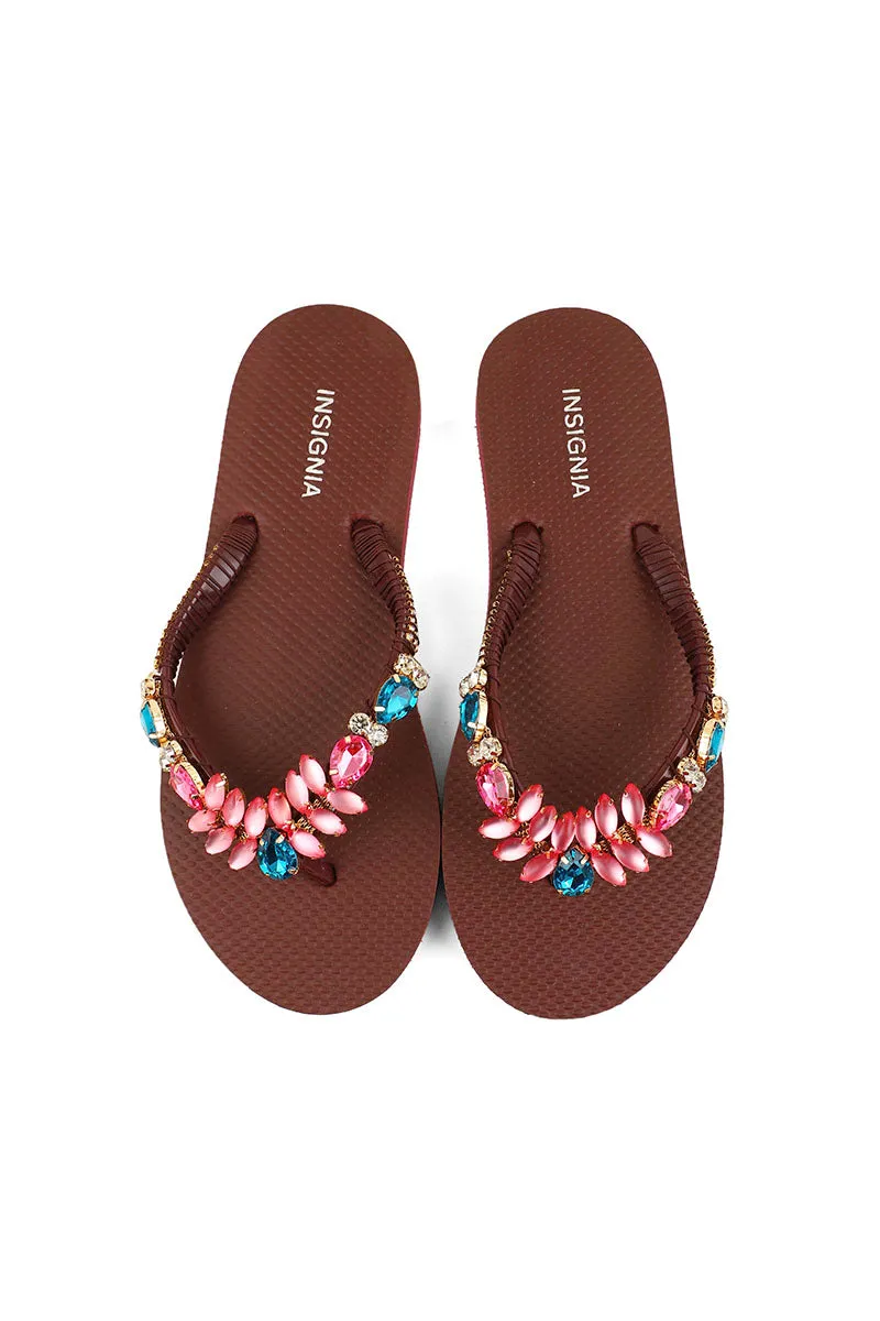 Casual Flip Flop I14128-Maroon