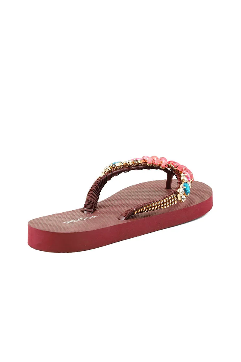 Casual Flip Flop I14128-Maroon