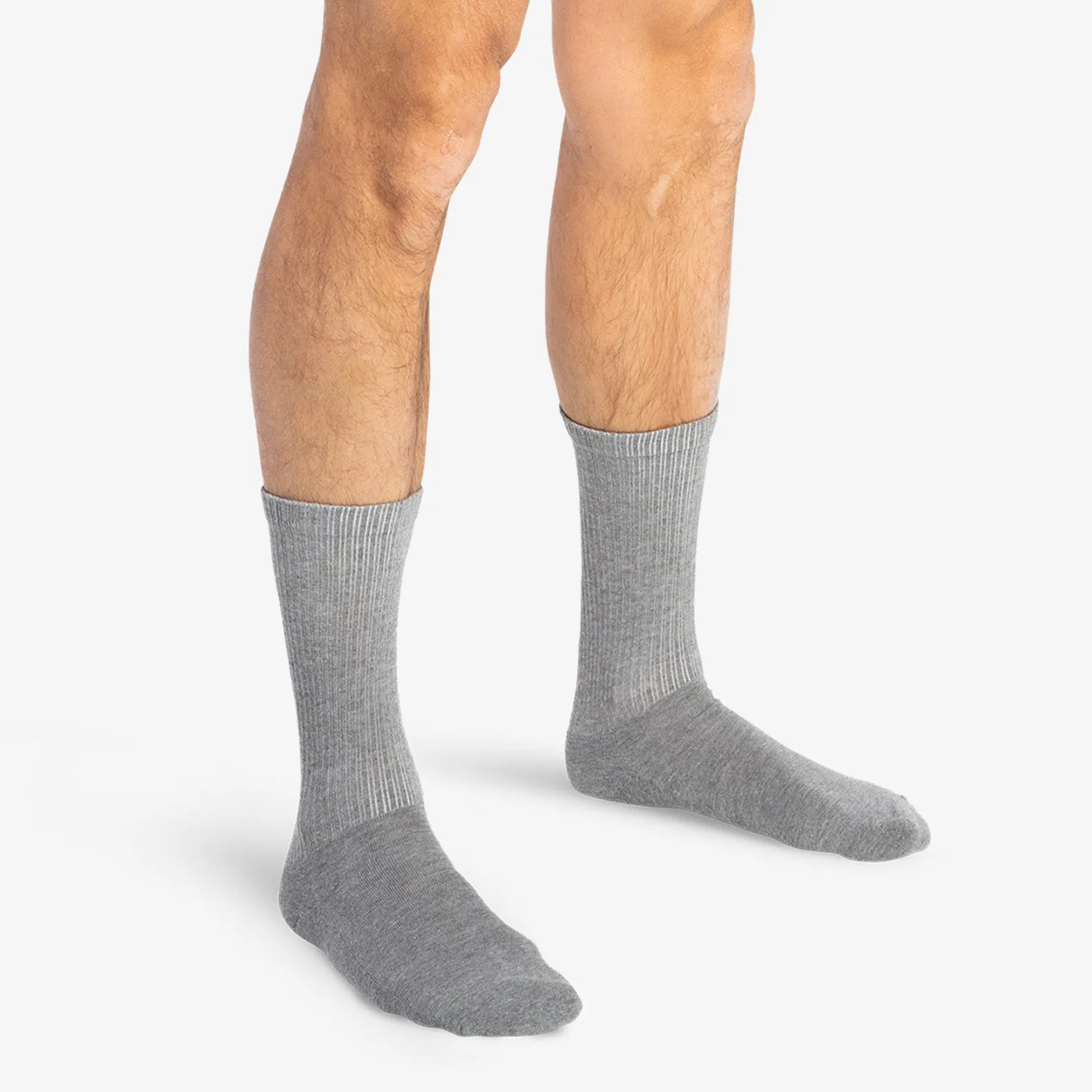 CLASSIC CREW SOCK: HEATHER GREY 3 PACK