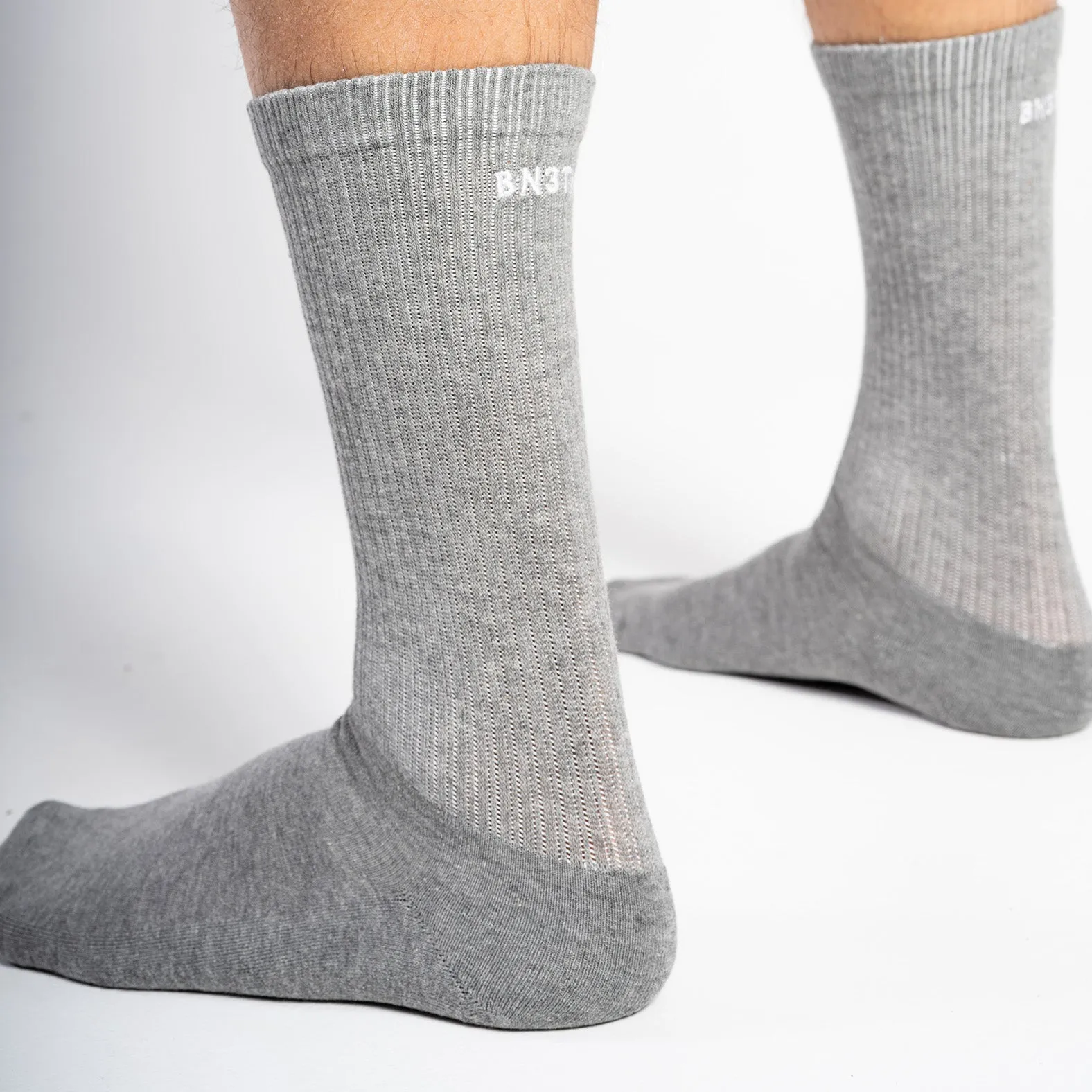 CLASSIC CREW SOCK: HEATHER GREY 3 PACK