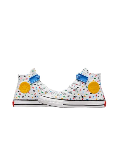 Converse children's sneakers shoe in canvas Chuck Taylor All Star Easy On Doodles A06316C white