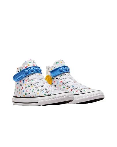 Converse children's sneakers shoe in canvas Chuck Taylor All Star Easy On Doodles A06316C white