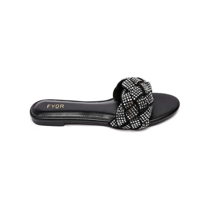 Diamante Braided Slide Sandal MY 191