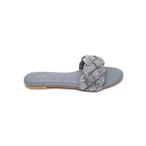 Diamante Braided Slide Sandal MY 191