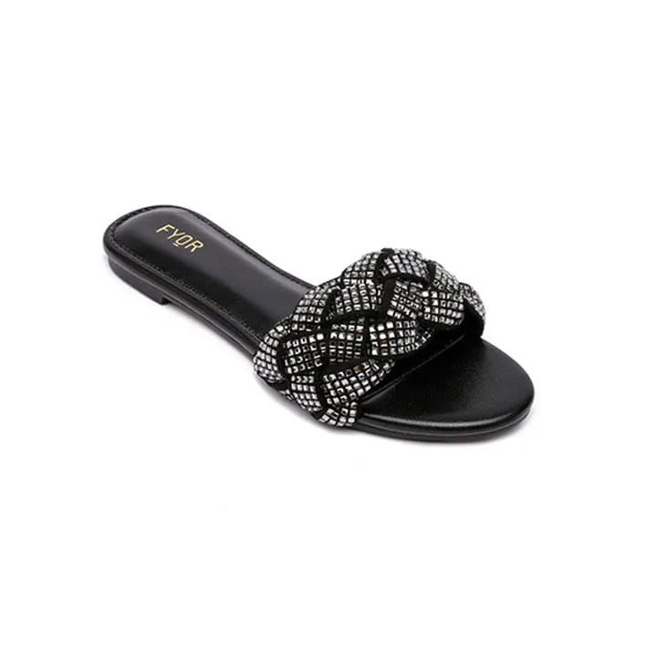 Diamante Braided Slide Sandal MY 191