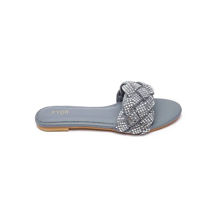 Diamante Braided Slide Sandal MY 191