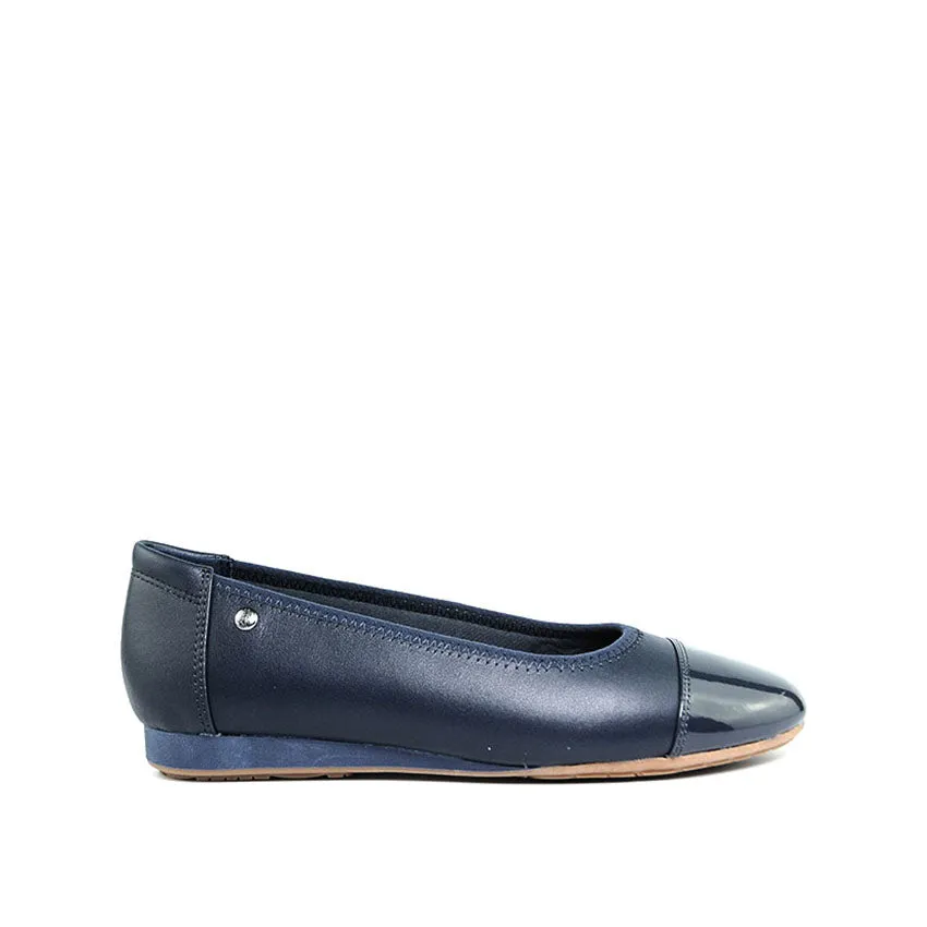 Ebony Toe Cap Women's Shoes - Midnight Blue Leather