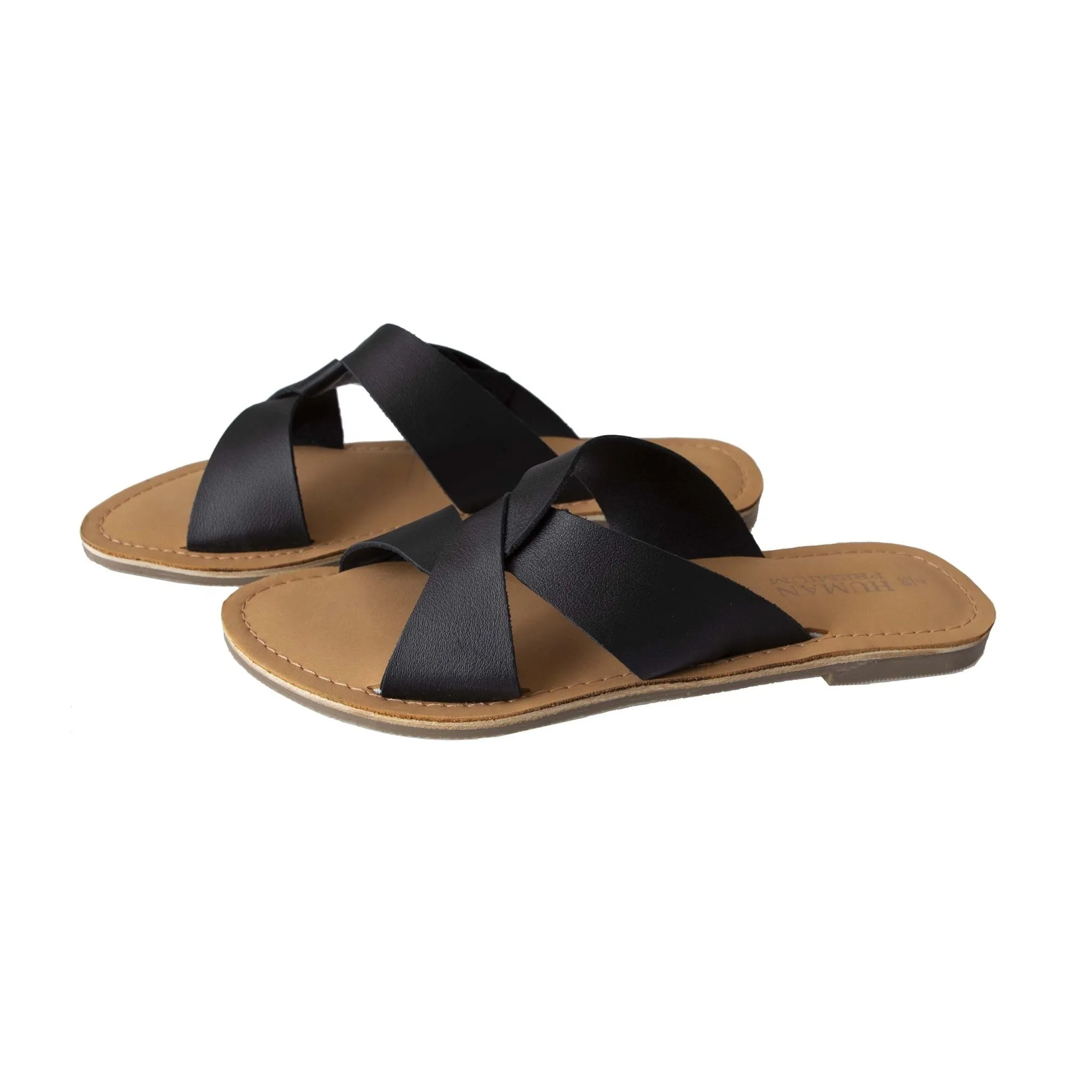 Human Shoes Chapel Leather Slide in Black