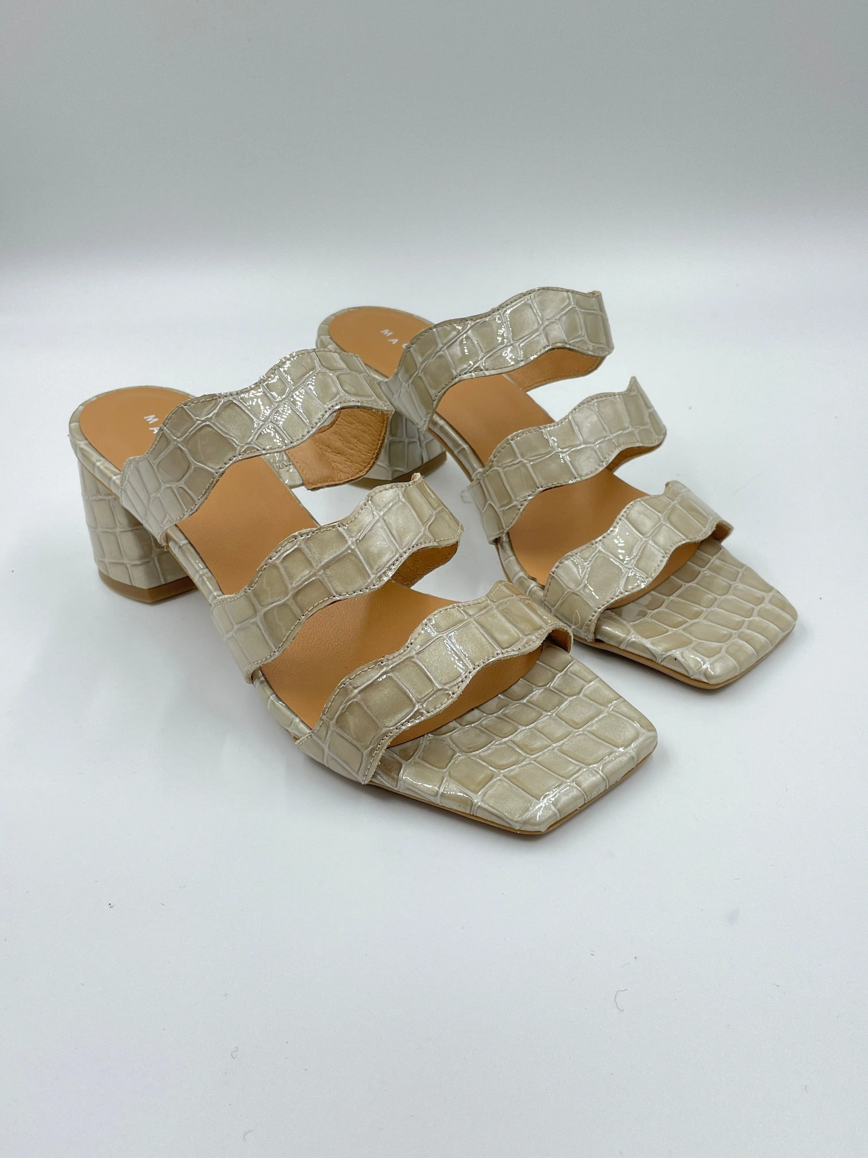 Imperfect Riva Embossed Beige Heel