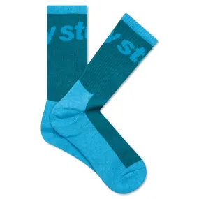 Logo Jaquard Trail Socks - Aqua