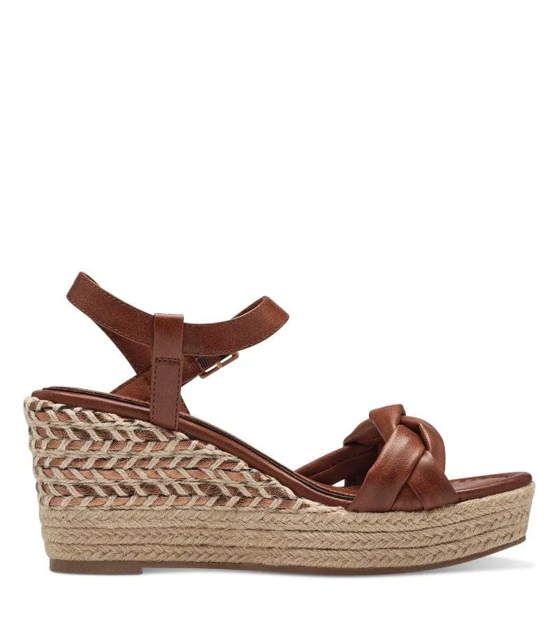 Marco Tozzi Womens Brown Woven Wedge Summer Sandal - 2-28353-42