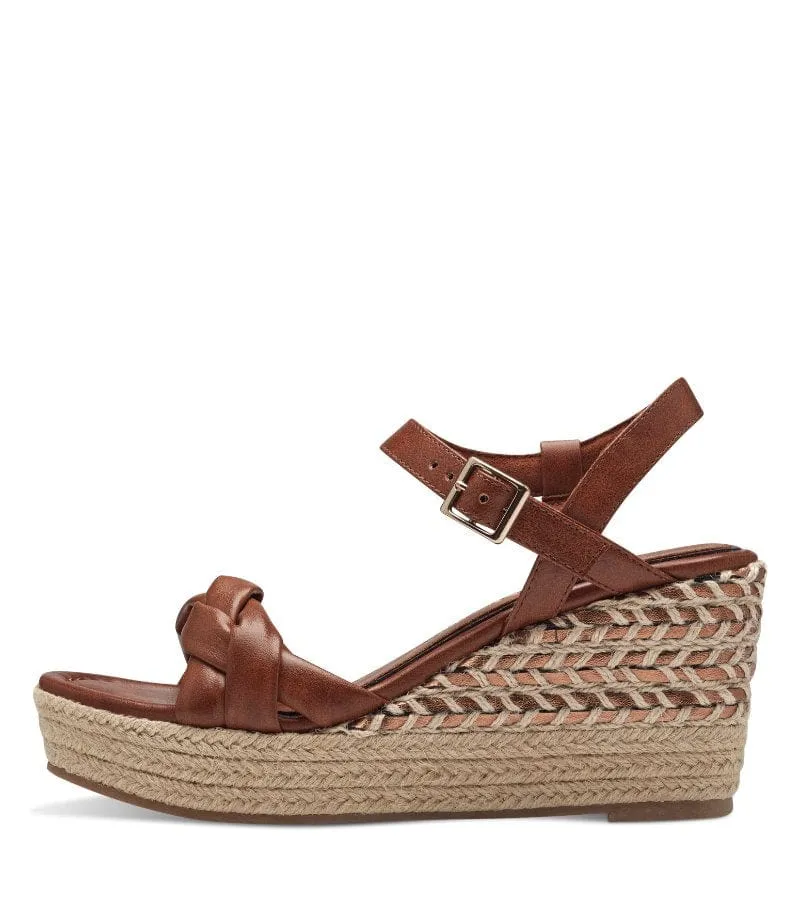 Marco Tozzi Womens Brown Woven Wedge Summer Sandal - 2-28353-42