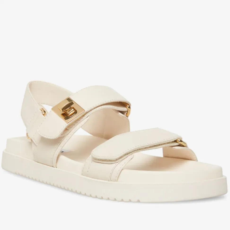 Mona Natural Leather Sandal (Bone)