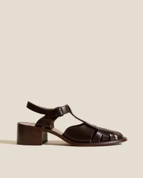 PESCA HEELED FISHERMAN SANDAL / DARK BROWN