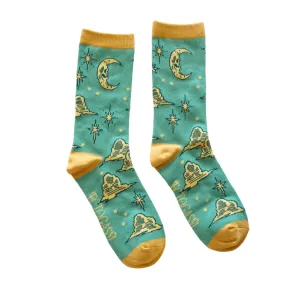 Skull Moon Socks by Ectogasm