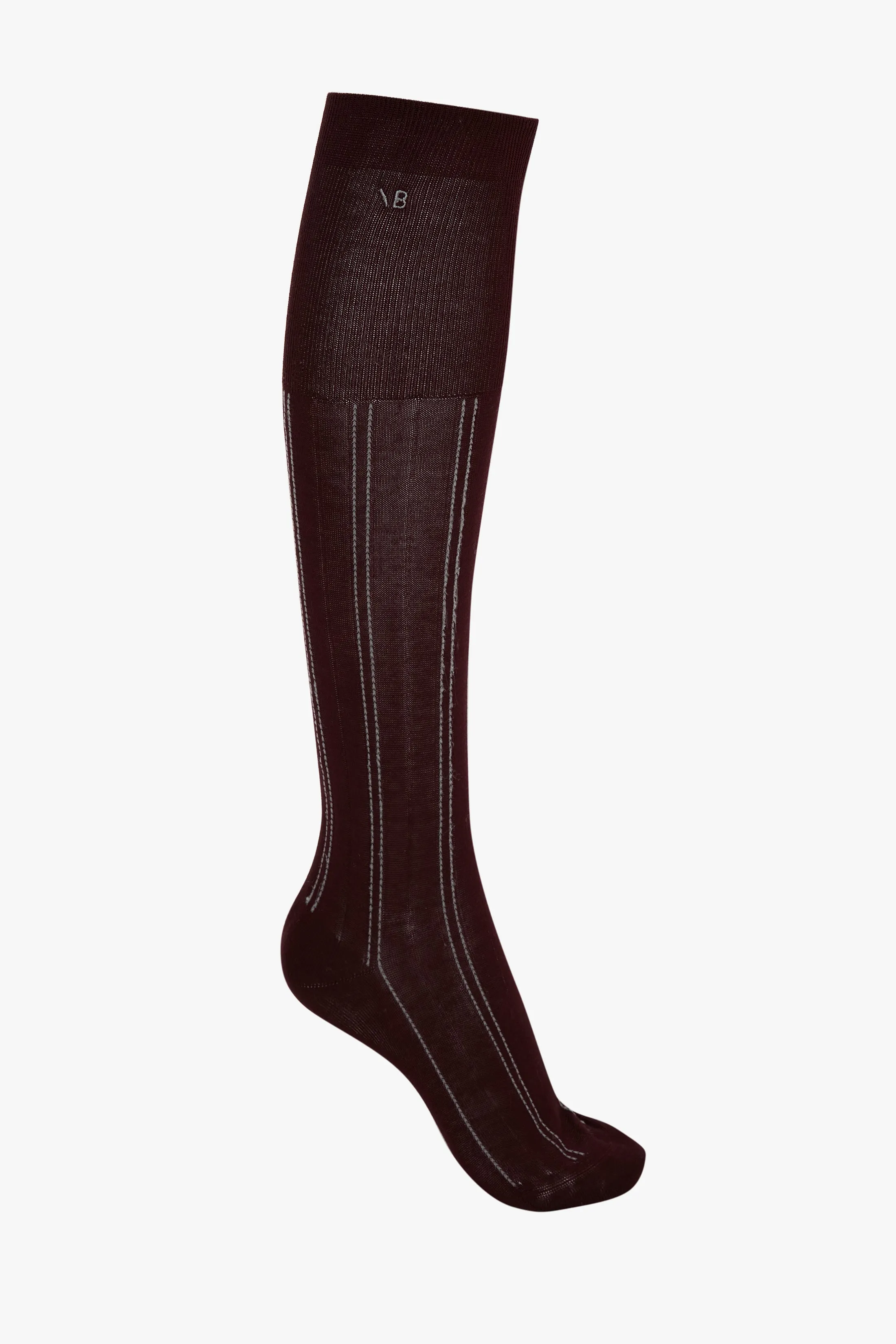 Superfine Rib Socks In Burgundy