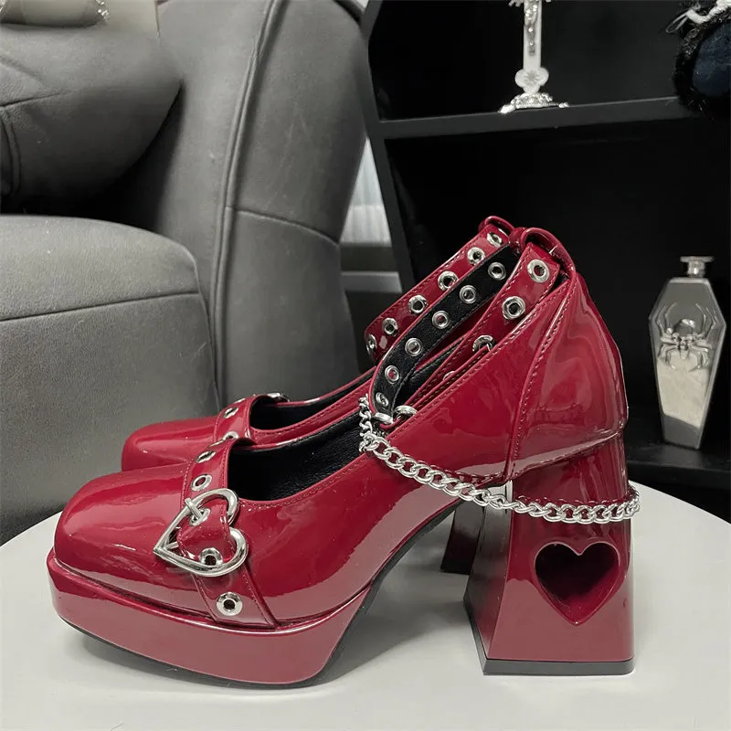 Sweetheart Y2K Square Lolita High Heels